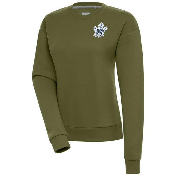 Women's Antigua Olive Toronto Maple Leafs Victory Pullover Sweatshirt