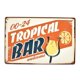 thumbnail image 1 of Letrero de hojalata retro vintage con texto en inglés "Tropical Bar Lemon Fruit Juice", para exteriores, para decoración de paredes de cocina y bares, tamaño: 8 x 12 pulgadas, 1 of 4