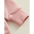 thumbnail image 6 of Valentines Day Baby Girl Outfit 6M 12M 18M 2T 3T Dada's Little Valentine Print Crewneck Sweatshirt Top and Heart Pants Clothes Set, 6 of 8