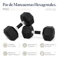 thumbnail image 4 of Mancuernas Hexagonales Set 45lbs Eleva Premium Gym Pvc 2pzs, 4 of 8