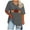 Gray, variant on WREESH Womens Plus Size V Neck T Shirts Thanksgiving Shirts Pumpkin Graphic Print T-Shirt Casual Short Sleeve Tee Tops Dark Gray