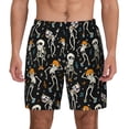 thumbnail image 2 of Picia Dancing Skeleton Party pattern Mens Swim Trunks with Compression Liner Stretch Beach Shorts Quick Dry with Zipper Pockets No-Chafing Board Shorts-Large, 2 of 9