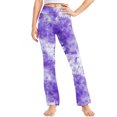 thumbnail image 2 of vokkrv Girl's Leggings Cross High Waisted Flare Pants Yoga Bootcut Pants Solid Color Full Length Bell Bottoms Purple A 10 Years, 2 of 7