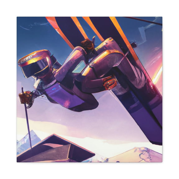 Skiers on Snowy Slopes - Canvas