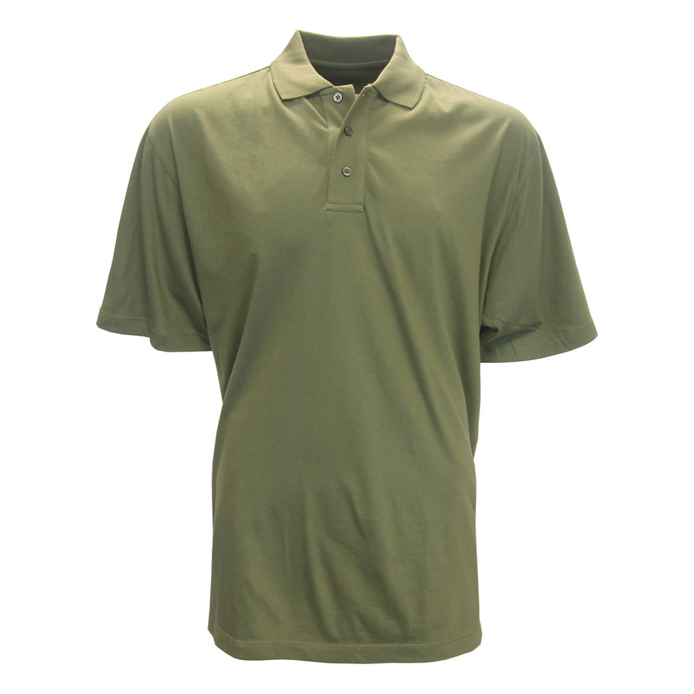 Tabasco Men's Washed Organic Cotton Solid Polo Golf Shirt, Large Olive ...