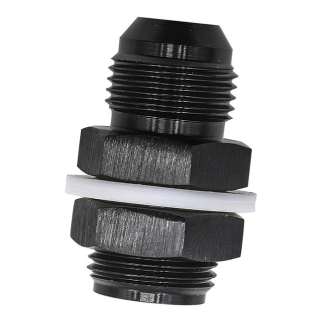 koolsoo Male Straight Fuel Cell Bulkhead Fittings Black for Auto Parts AN10