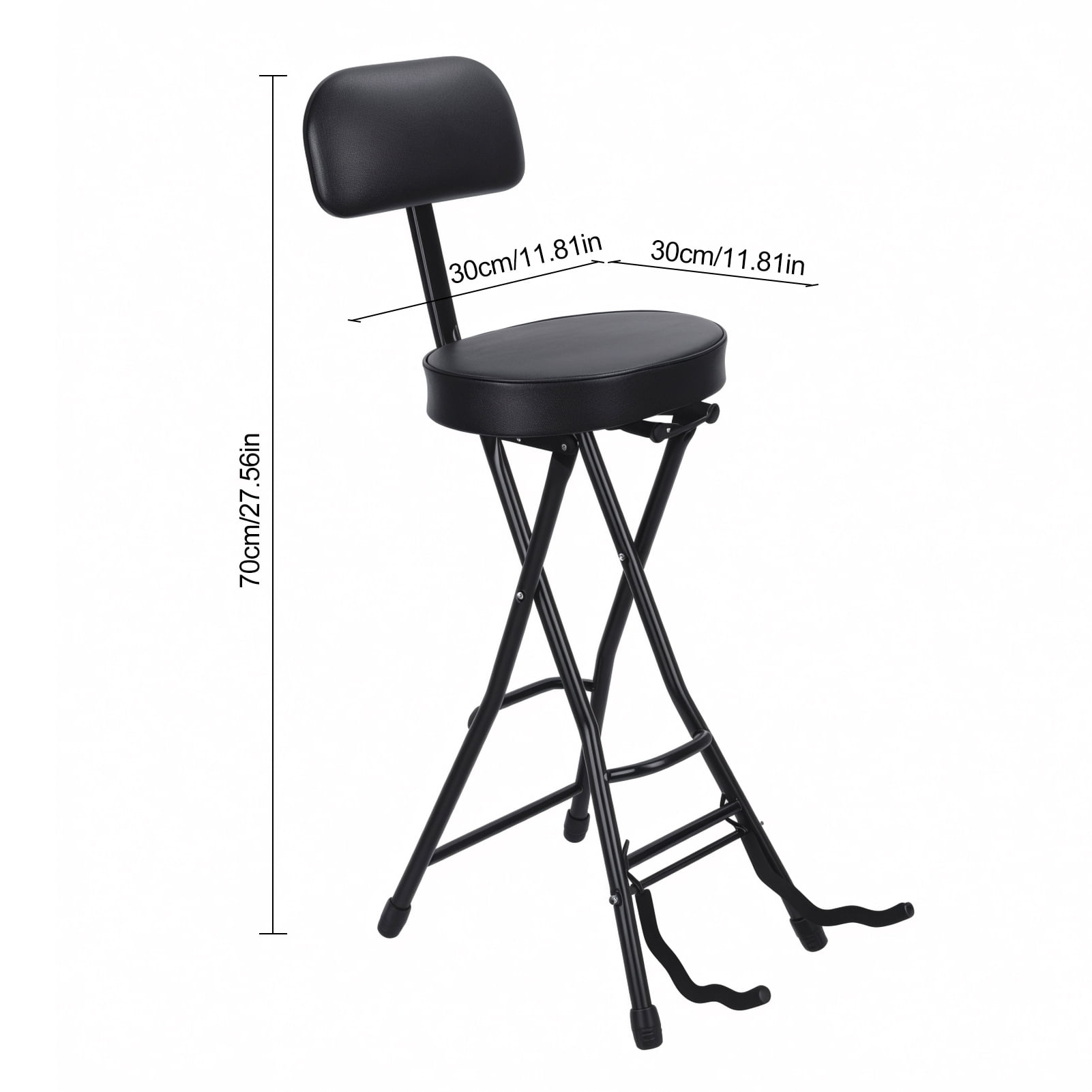 SHUO Y - Guitar Stool with Padded Cushion, Heavy-Duty Ergonomic Backrest, Folding Chair with Guitar Stand, Adult Portable Folding Stool