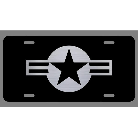 USAF Roundel Etched Aluminum License Plate | 6-Inches By 12-Inches | Car Truck RV Trailer Wall Shop Man Cave | VLP855