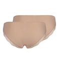 thumbnail image 2 of SKINY Calzoncillos de mujer, pack de 2 - Calzoncillos Rio, encaje de algodón, encaje, rayas, pack doble Beige 2XL (XX-Large), 2 of 5