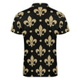 thumbnail image 5 of Gold & Black Fleur De Lis - Saints Fans Louisiana Men Zipper T-shirt Summer Casual Short Sleeve T-shirt Top, 5 of 7