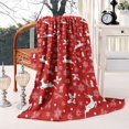 thumbnail image 2 of Red Christmas Reindeer and Snowflake Pattern Blanket,Comfortable Soft Flannel Throw Blanket,All Season,Warm Lightweight Blankets for Sofa Bed Couch Living Room Chair,50"x60", 2 of 4