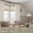 thumbnail image 2 of Natural Pinch Pleated Linen Curtains for Living Room Bedroom Textured Cream Ivory Birch Semi Sheer Boho Neutral Back Tab Pinch Pleat Hooks Rings Window Curtain, 2 of 5