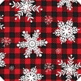thumbnail image 6 of HAOXIT Christmas Snowflake Red Plaid Round Fitted Table Covers Elastic Edge Circle Tablecloth for Dining Party liday Fits Round Table 46"-50, 6 of 8