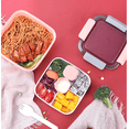 thumbnail image 3 of Recipiente para ensaladas con bandeja estilo bento grande de 3 compartimentos para aderezos para ensaladas y refrigerios, recipiente para salsas para aderezos y tenedor reutilizable incorporado Fokelyi ZJWJ311-1, 3 of 6