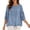 a-48Blue11, variant on Womens Puff Three Quarter Sleeve Round Neck Solid Color Textured Drawstring Hem Loose Tops Summer Holiday Relaxed Fit Casual Blouse Shirts For Ladies Casual Top Pink XXL