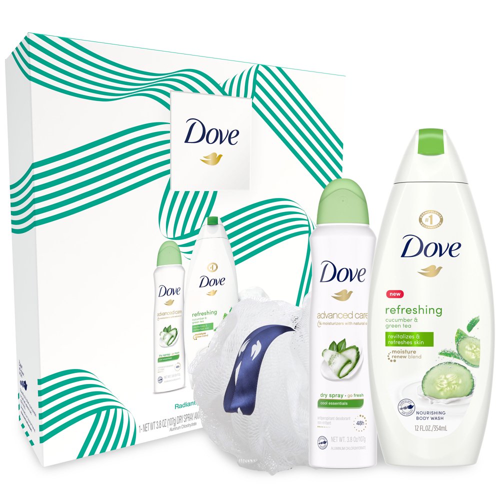 (12 Value) Dove Radiantly Refreshing Holiday Gift Set (Body Wash, Dry