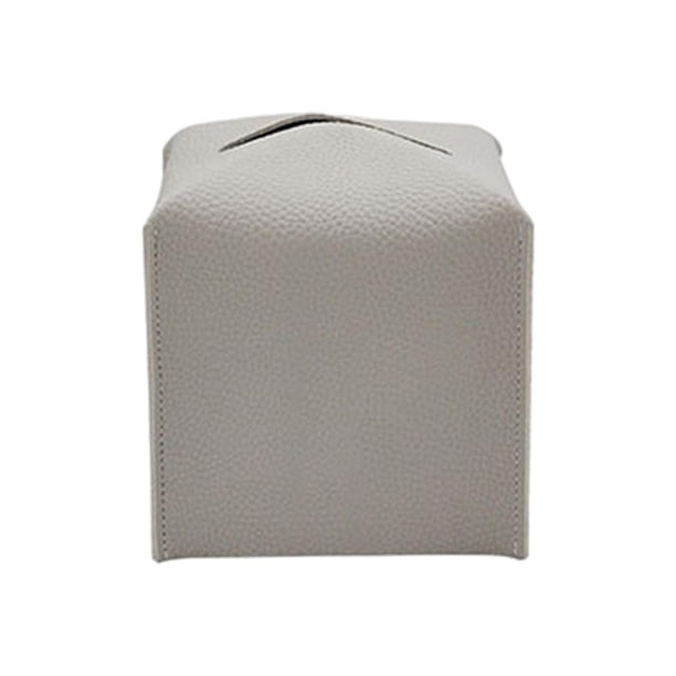 Caja de tejido Baño de la mesa de la mesa de la decoración de la decoración de la PU Gris claro Fanmusic Caja de tejido