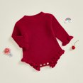 thumbnail image 5 of RUINIXCW Newborn Baby Girl Knit Sweater Romper Infant Baby Girl Fall Winter Clothes Basic Solid Color Ruffle Long Sleeve Bubble Bodysuit Pullover Top, 5 of 10