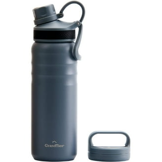 Hydrate Stainless Steel Water Bottle - 1.3 Liter, BPA-Free, With Nylon Strap & Leak-Proof Cap (Nardo Grey)