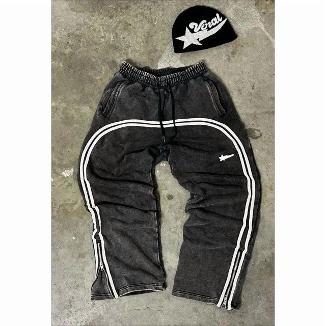 Pantalones holgados Y2K para hombre y mujer, pantalón informal Retro de alta calidad con patrón de estrella Harajuku, ropa de calle deportiva de cintura alta y pierna ancha