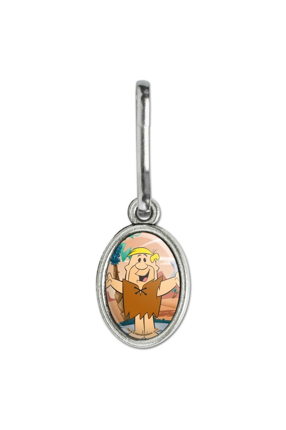 The Flintstones Barney Character Antiqued Oval Charm Clothes Purse Suitcase Backpack Zipper Pull Aid
