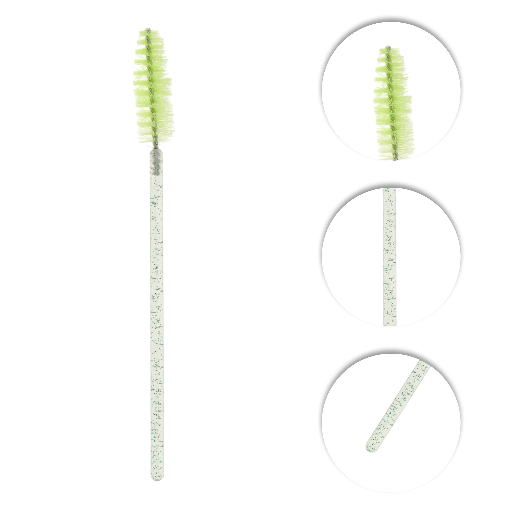 Unique Bargains Lightweight Eyebrow Brushes for Travel 50 Pcs Green