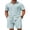 Light Blue, variant on Men' 2 Piece Outfit Casual Short Sleeve Button Down Shirt and Beach Shorts Set Summer Vacation Outfits for Men