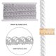 thumbnail image 2 of Adorno de encaje metálico plateado de 5 yardas, 0,9 pulgadas de ancho, trenza ondulada, cinta de encaje decorada con borde veneciano curvo, accesorio de costura para prendas de vestir., 2 of 9