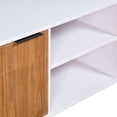 thumbnail image 3 of vidaXL TV Cabinet New York White and Light Wood Solid Pine Wood, 3 of 4