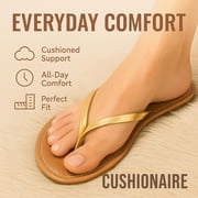 Cushionaire Cora Flip Flops for Women | Vacation Beach Essentials | Women's Casual Thong Sandals with Wide Widths Available