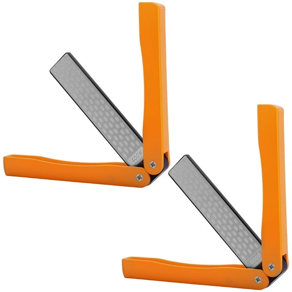 LINFANG 2Pcs 400/600 Grits Diamond Folding Sharpening Stone Double Sided Lightweight Knife Sharpener Tool for Kitchen and Outdoor