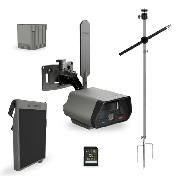 TACTACAM Defend Cellular Security Camera - No WiFi Required - Motion Activated Wireless Camera - Motion Detection - Includes Solar Panel, Rechargeable Battery, SD Card, & Defend Pole 1PK