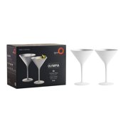Stölzle Lausitz Olympia 8oz Martini Glasses Set of 2 White/Silver Lead-Free