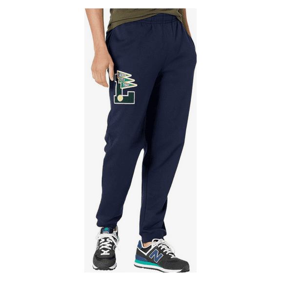 Lacoste Men Varsity L Solid Unbrushed Fleece Cotton Sweatpants, Navy, Sz 7-2XL