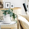thumbnail image 6 of EFISPSS 6 Inch Pots for Indoor Plants,Ceramic Plant Pots,Planters with Drainage Hole and Saucer, Flower Pots Desktop Office Windowsill Decoration Gift Set of 2 - White, 6 of 7