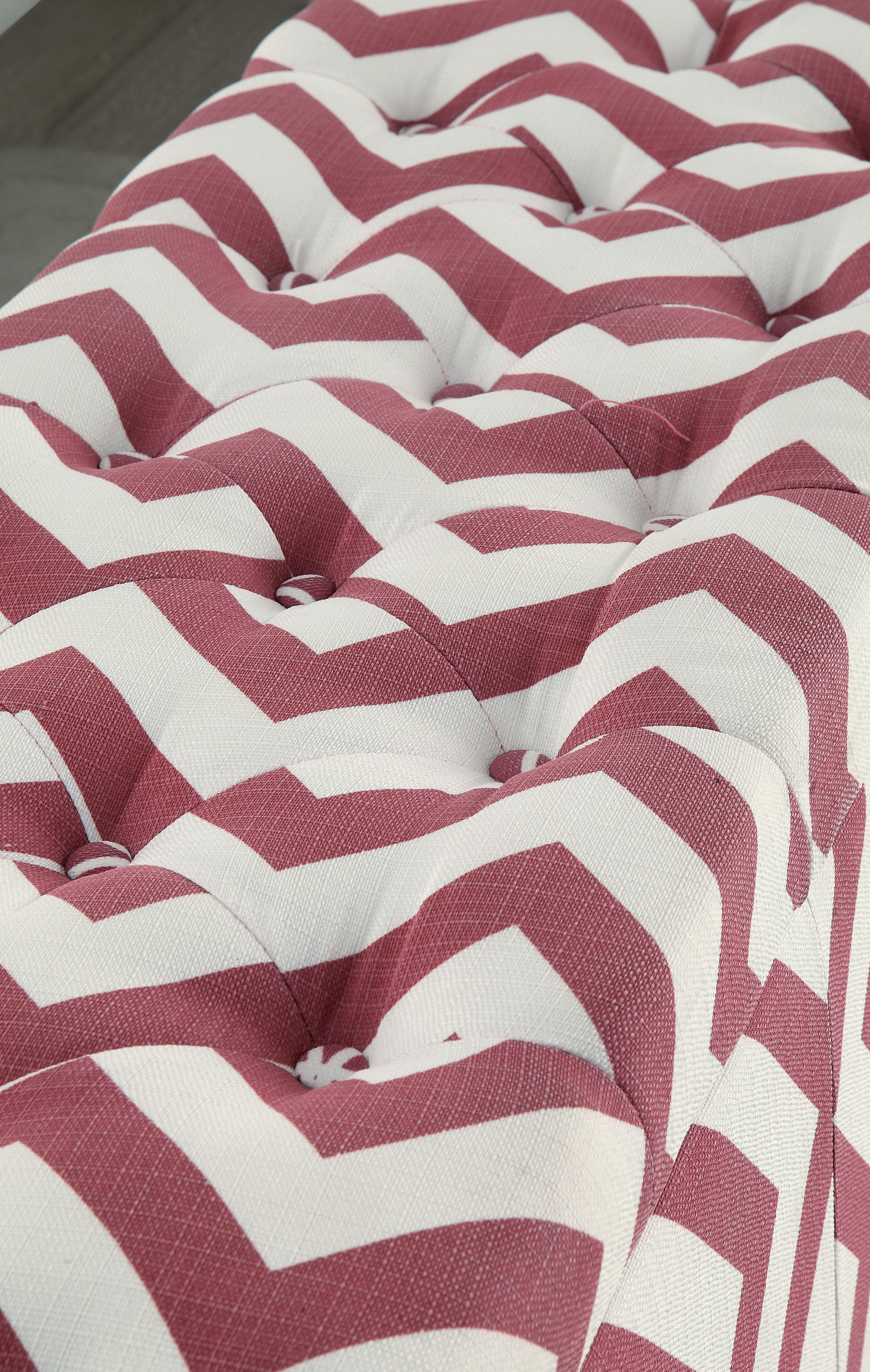 Furniture of America Aiden Rectangular Lift Top Bench Ottoman, Red/White
