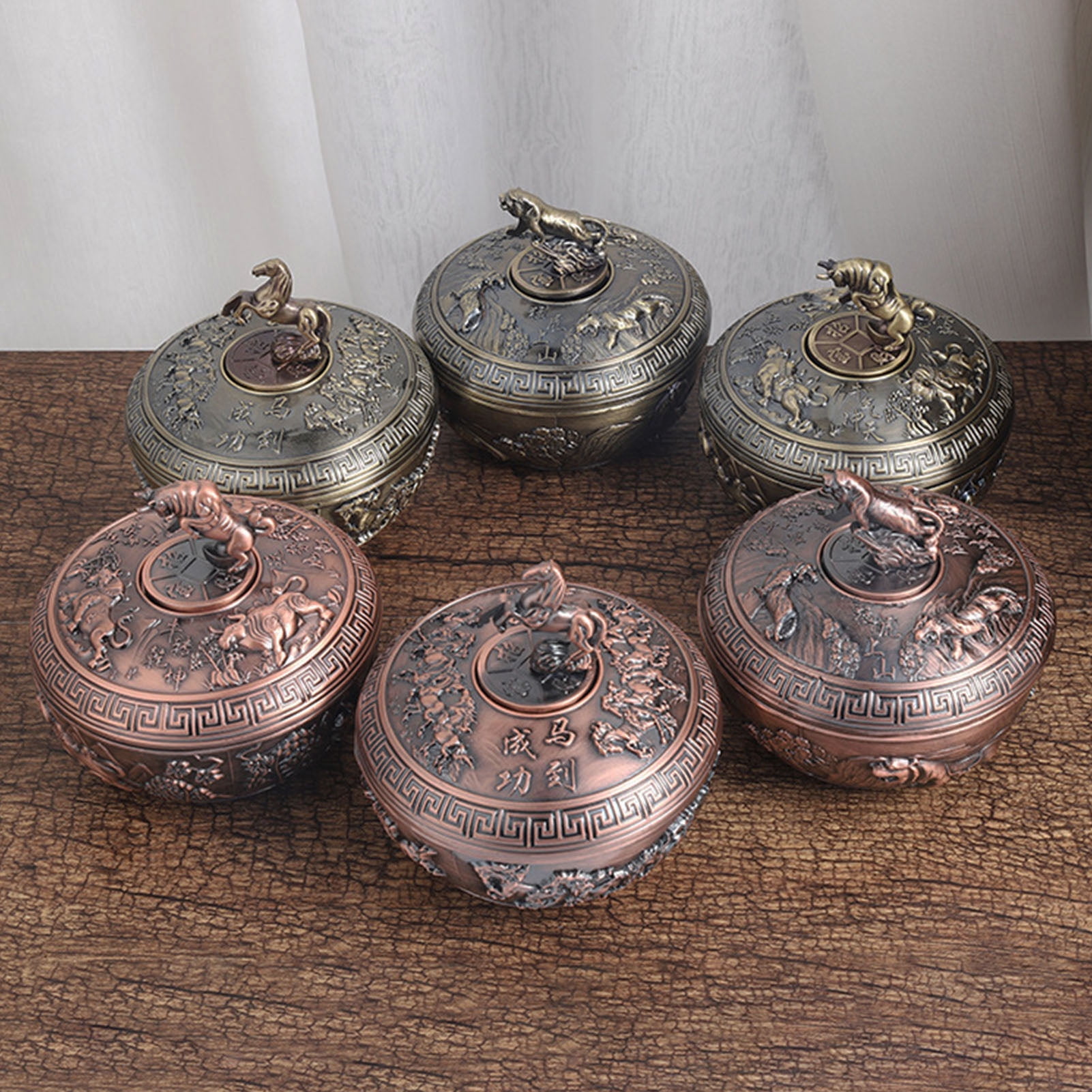 Hadanceo Nostalgia Incense Burner Precisely Detail Zinc Alloy Chinese