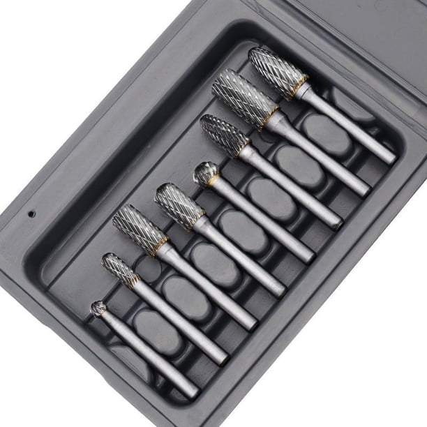 Juego de fresas de carburo, vástago, 8 Uds., Base de madera, brocas para molinillo, Lima rotativa para soldaduras de Metal, hormigón, piedra, madera, tallado de plástico