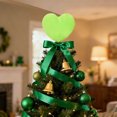 thumbnail image 2 of Green Plush Heart Shaped Spring Tree Top Ornament For St. Patrick's Day Valentine Day, 2 of 7