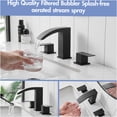 thumbnail image 3 of JERFIT 8-inch Widespread Bathroom Faucet, 3 Hole Matte Black Vanity Sink Faucet with Double Lever Handle, Stainless Steel Basin Mixer Tap, 3 of 8