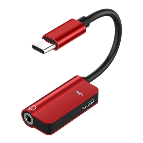 KAKOWELY Type-c Headphone Adapter Type-C to 3.5mm Adapter 2-in-1 Headphone Professional Adapter Converter4.84"X0.79"X0.28"