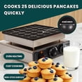 thumbnail image 3 of Tanfengu 25 Holes Mini Pancake Maker, 900W Dutch Pancake Maker, Stainless Steel Electric Pancake Maker with Adjustable Temp for Breakfast Shop, Café, 3 of 9