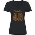 thumbnail image 3 of Inktastic Chapter 40 Fortieth Birthday Leopard Print Women's V-Neck T-Shirt, 3 of 5