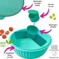 ® Salad Bowl Leakproof with Lid, 3Section Removable Divider, 4.2