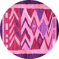 thumbnail image 1 of Ahgly Company Indoor Round Abstract Pink Contemporary Area Rugs, 5' Round, 1 of 4