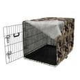 thumbnail image 3 of Camo Dog Crate Cover, Classic Camouflage Pattern in Earth Tones Equipment Fashion, Easy to Use Pet Kennel Cover for Medium Large Dogs, 35" x 23" x 27", Taupe Dark Tan, by Ambesonne, 3 of 6