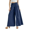 thumbnail image 2 of Roncen Women's Drawstring Wide Leg Jeans High Waisted Loose Fit Denim Pants, 2 of 5
