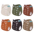 thumbnail image 2 of Pañales de tela para bebés ALVABABY, paquete de 6, ajustables y reutilizables, 2 of 7
