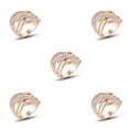 thumbnail image 2 of Jumpingount Anillo de cristal de aleación para mujer, joyería artística para nudillos de boda, esposa, cumpleaños, oficina, dama, regalo personalizado, Tamaño 8 5piezas Jumpingount CBP224964, 2 of 5