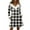 Gray, variant on Women's Knit Dress Long Sleeve V-Neck Flannel Plaid Print Knee Length Dress with Pockets for Fall Casual Loungewear,Beige,L